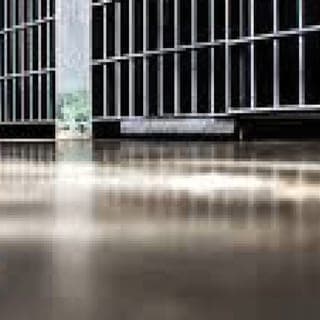 Close-up of jail cell bars